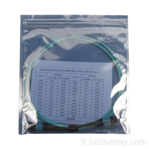 Calan de cordon de patch MPO trunk 12 Core OM3